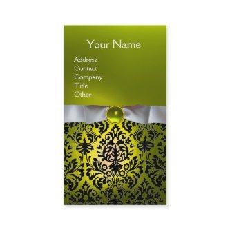 DAMASK MONOGRAM gem yellow  white ribbon