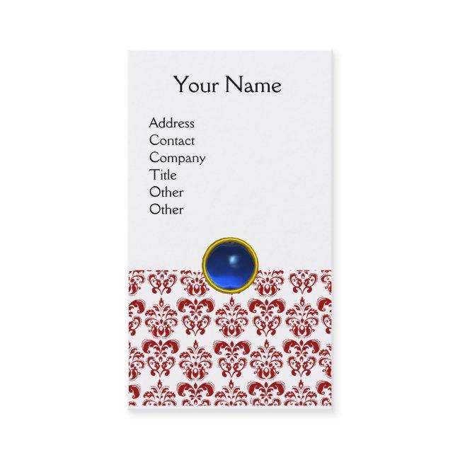 DAMASK RED MONOGRAM gem blue white