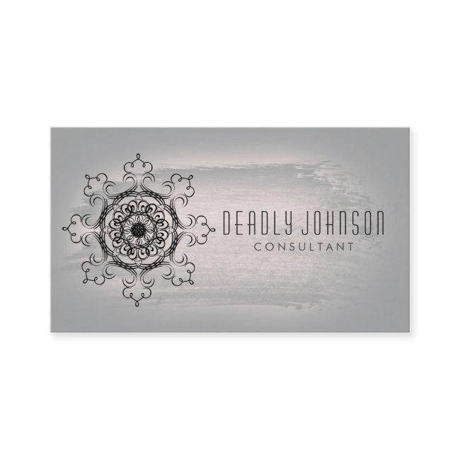 Damask Swirl Watercolor Vintage Gray Plain