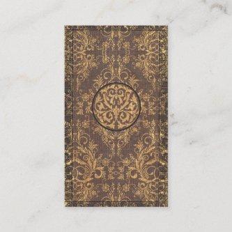 Damask Wildflowers, BOOK COVER in BROWN and GOLD