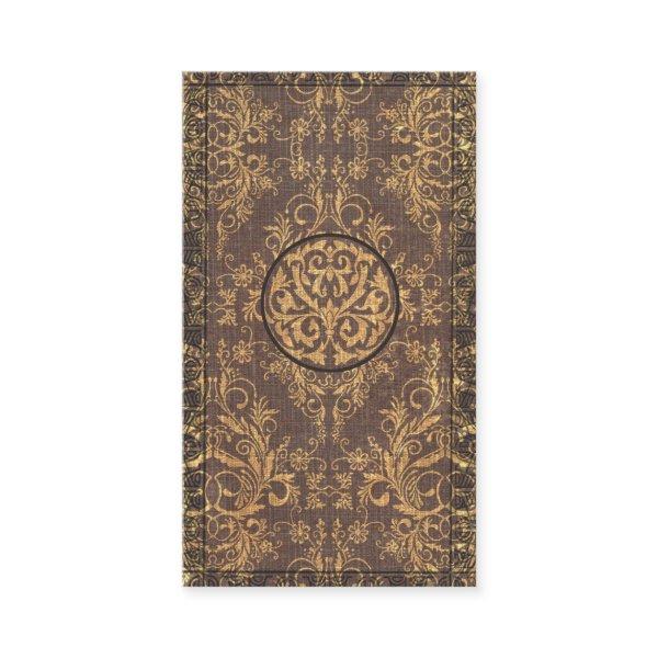 Damask Wildflowers, BOOK COVER in BROWN and GOLD