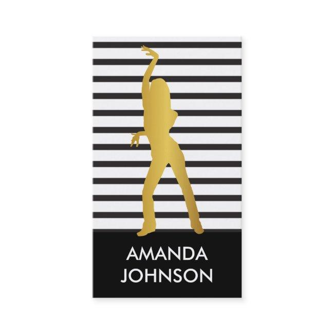 Dance School Black White Stripes QR Code
