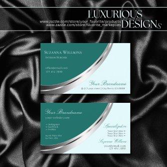 Dark and Light Teal with Decorative Silver Decor