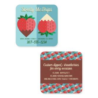 dark and white chocolate covered strawberry fruit  square