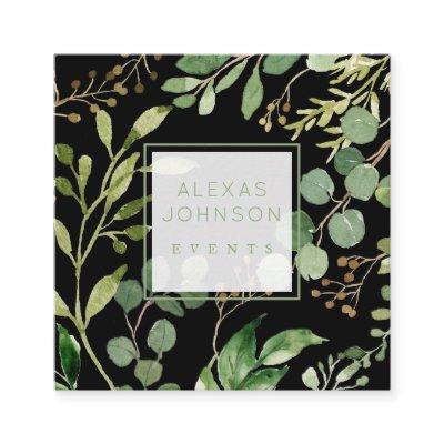 Dark Black Moody Modern Greenery Spring Square