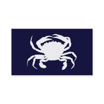 Dark Blue and White Crab Shape