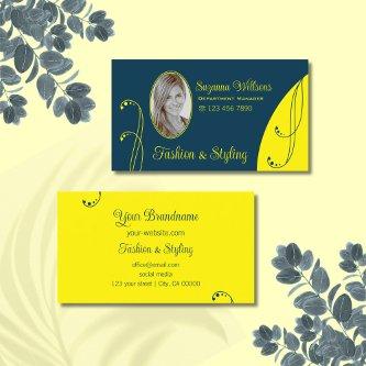 Dark Blue and Yellow Ornate with Portrait Photo