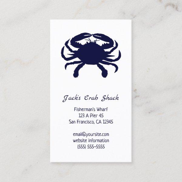 Dark Blue Crab Silhouette Seafood Restaurant