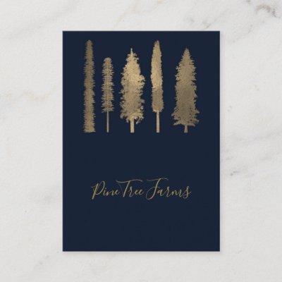 Dark Blue & Gold Forest Woodsy Trees Rustic