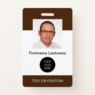 Dark Brown ID Photo Name Badge