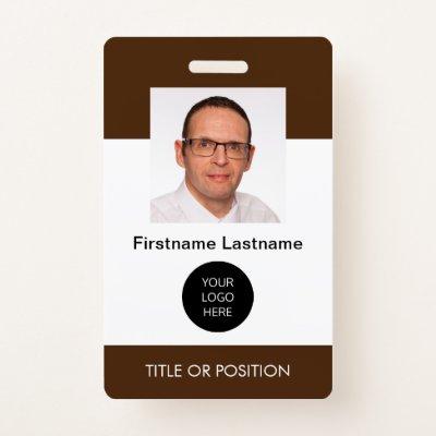 Dark Brown ID Photo Name Badge