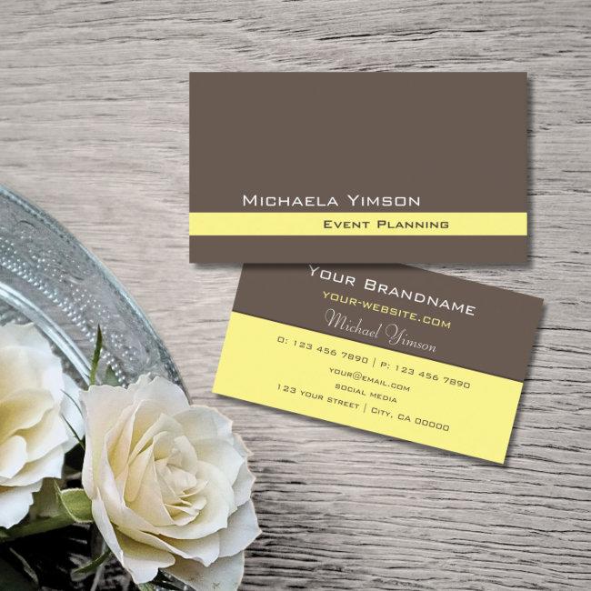 Dark Brown Light Yellow Simple Chic Professional