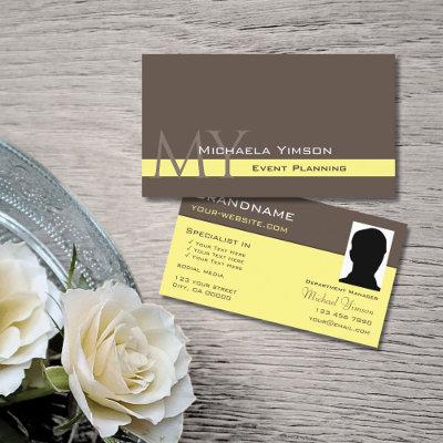 Dark Brown Light Yellow with Monogram and Photo