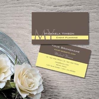 Dark Brown Light Yellow with Monogram Professional
