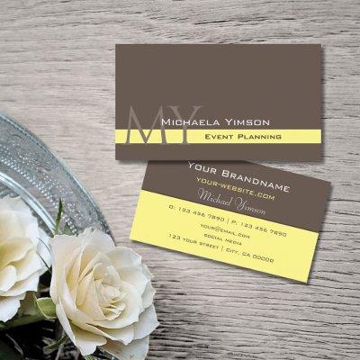 Dark Brown Light Yellow with Monogram Professional