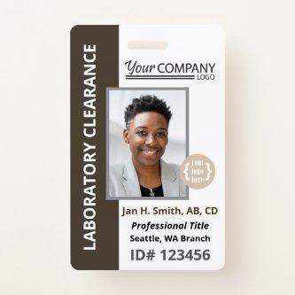 Dark Brown, White Company Entry Employee Photo ID Badge