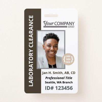 Dark Brown, White Company Entry Employee Photo ID Badge