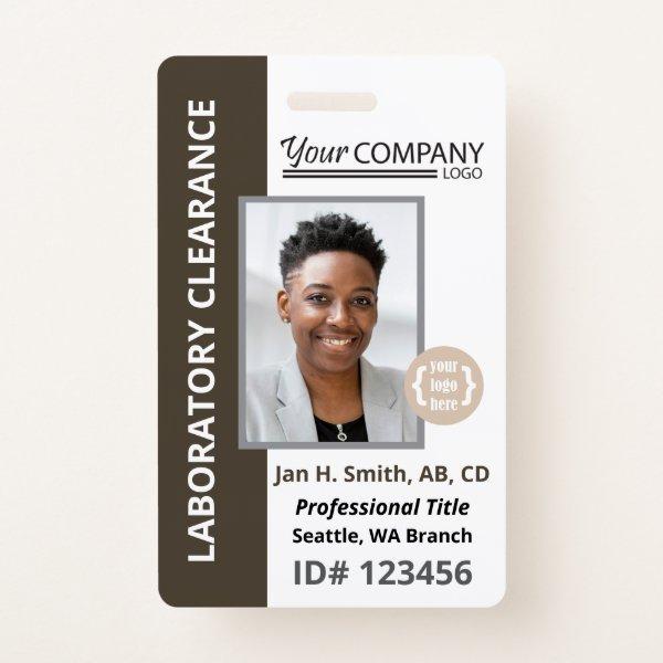 Dark Brown, White Company Entry Employee Photo ID Badge