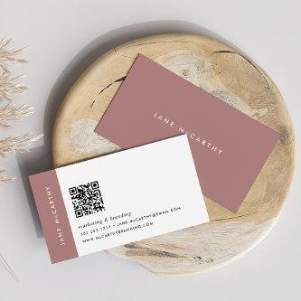 Dark Dusty Rose | Modern Minimalist QR Code