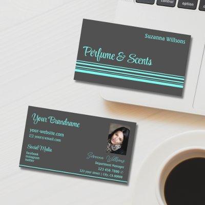 Dark Gray and Teal Stripes with Photo Professional