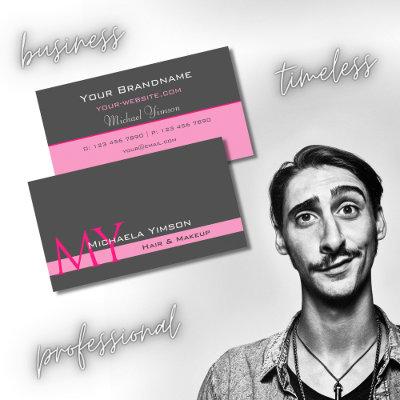 Dark Gray Light Pink with Monogram Professional