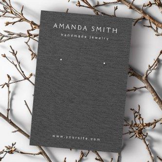 Dark gray linen look earring display card