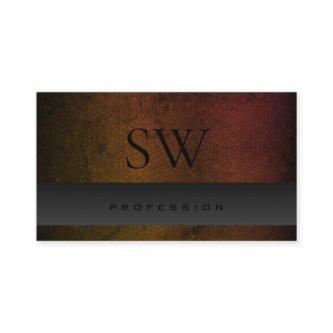 Dark Gray Orange Gradient Pattern with Monogram