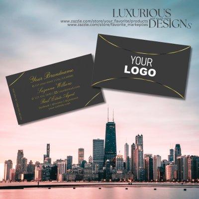 Dark Gray with Gold Decor and Logo Professional