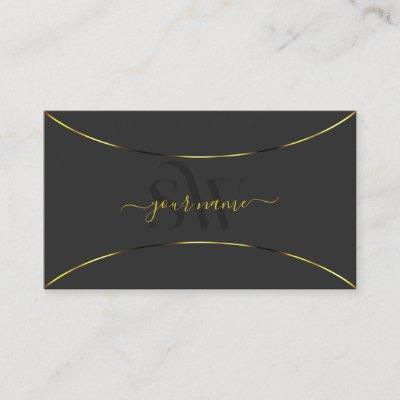 Dark Gray with Gold Decor and Monogram Luxurious