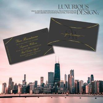 Dark Gray with Gold Decor and Monogram Luxurious