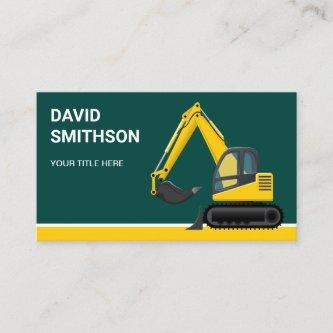 Dark Green Construction Bulldozer Excavator