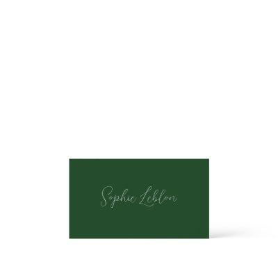 Dark Green Contact Card With Handwritten Font Name