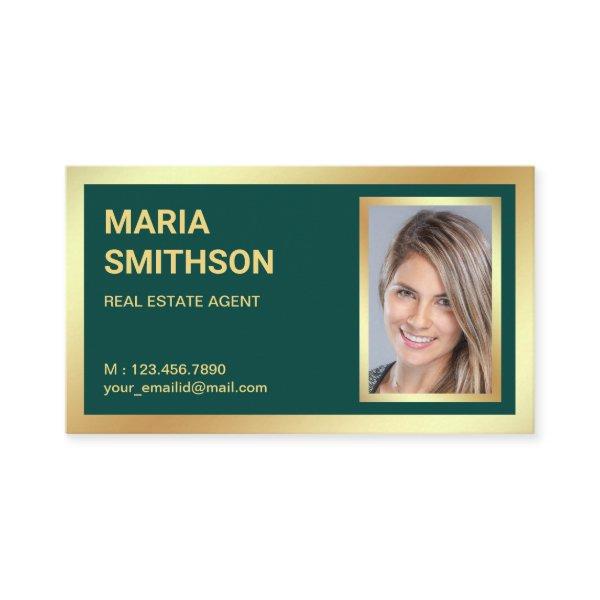 Dark Green Gold Foil Real Estate Realtor Photo