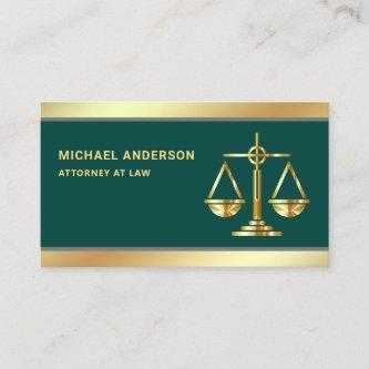 Dark Green Gold Justice Scale Lawyer Attorney