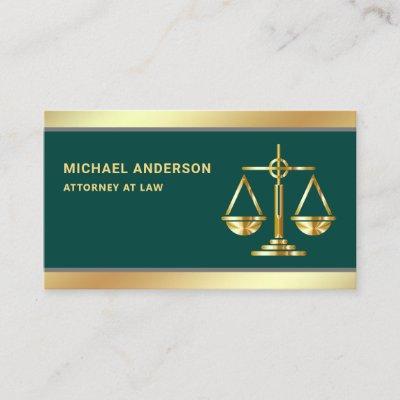 Dark Green Gold Justice Scale Lawyer Attorney