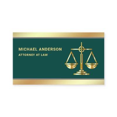 Dark Green Gold Justice Scale Lawyer Attorney