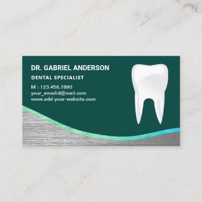 Dark Green Steel Tooth Dental Clinic Dentist