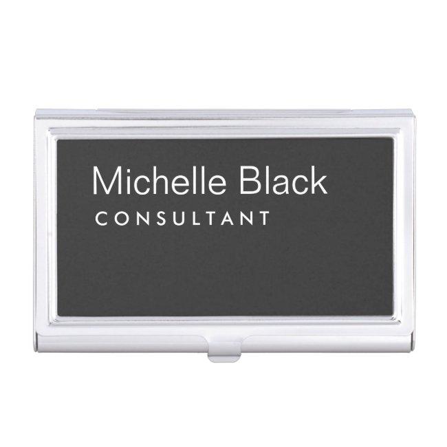 Dark Grey Black Modern Consultant Minimalist Case