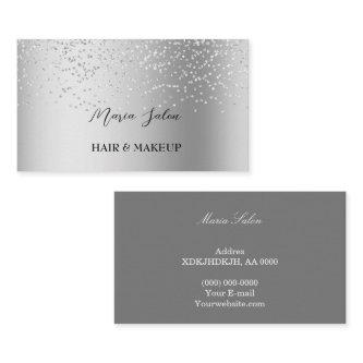 Dark Grey  glitter Silver watercolor