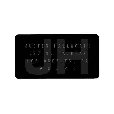 Dark Grey Modern Return Address Label