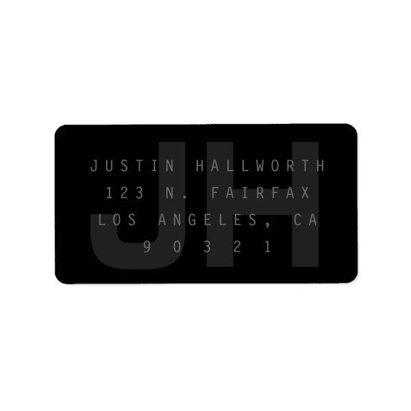 Dark Grey Modern Return Address Label
