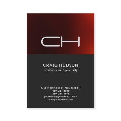 Dark Grey Red Monogram Professional