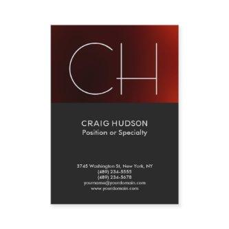 Dark Grey Red Monogram Professional