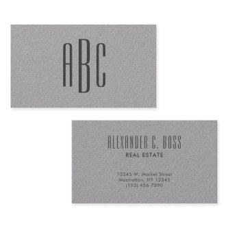 Dark Grey Simple Three Letter Monogram