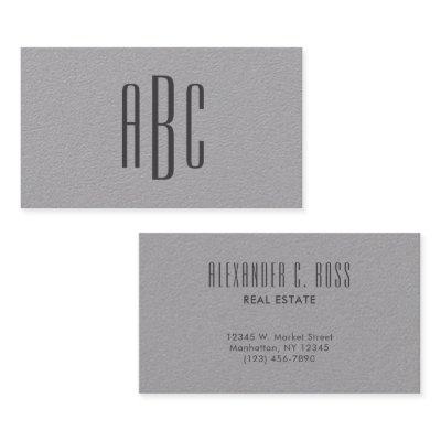 Dark Grey Simple Three Letter Monogram