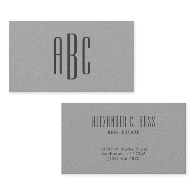 Dark Grey Simple Three Letter Monogram