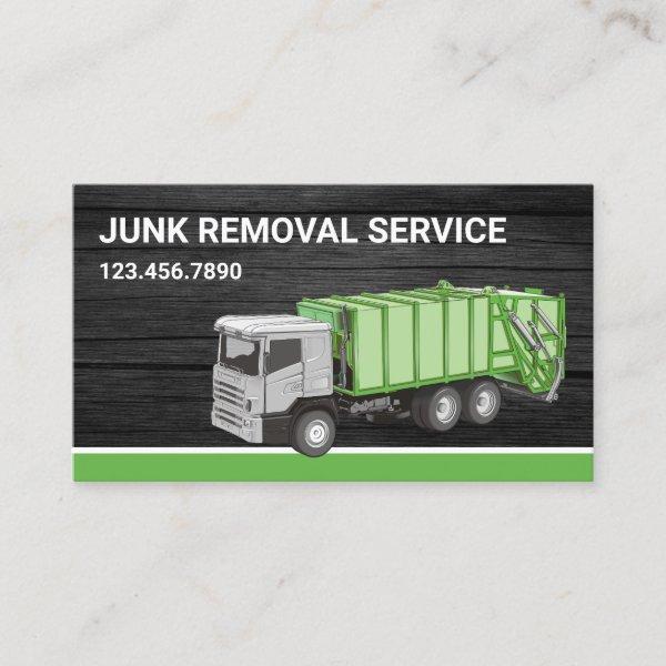 Dark Grey Wood Junk Removal Service Garbage Truck