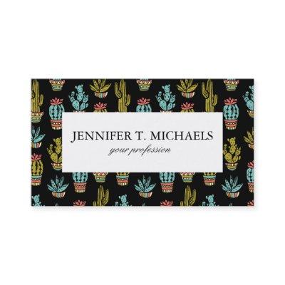 Dark Grunge Cactus Pattern