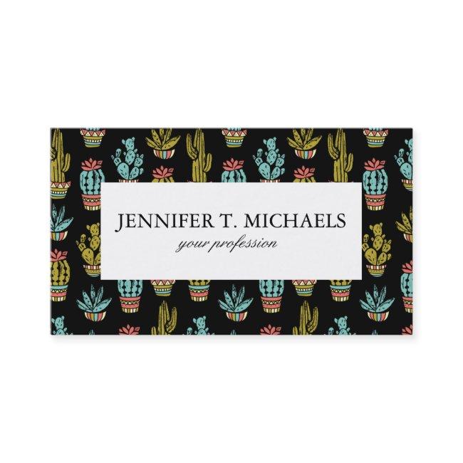 Dark Grunge Cactus Pattern