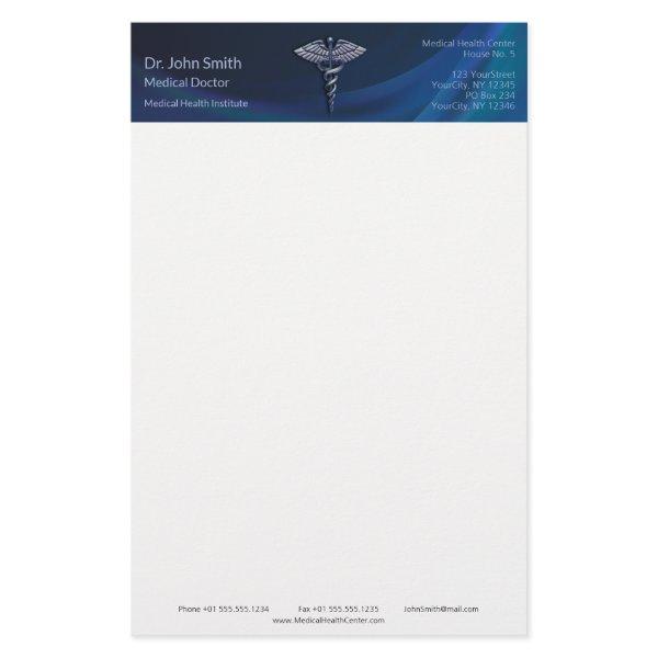 Dark Holographic 3D Medical Chrome Caduceus Stationery